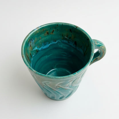Emerald Grove Ceramic Cup – Ritual Beneath the Canopy, Ø8.5×9 cm