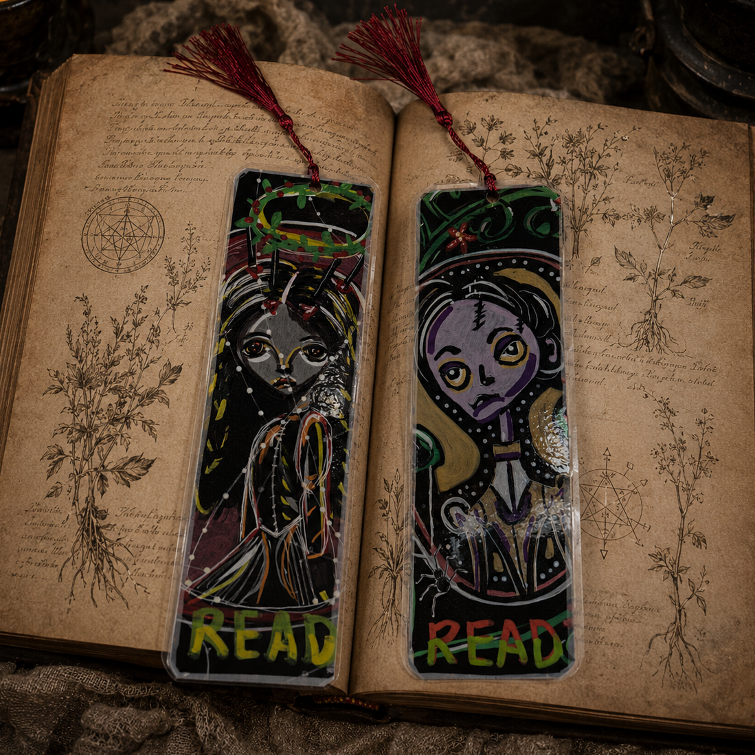 Enchanted Souls Illustrated Bookmark – Spooky Season Reading Companion, 18 cm by Hook & Hex
