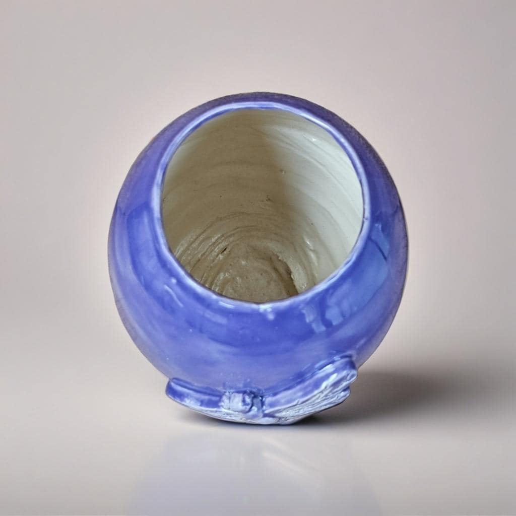 Enchanting Dragonfly Ceramic Vase – Token of Transformation, Ø15.5×11 cm by Red Raven Pottery