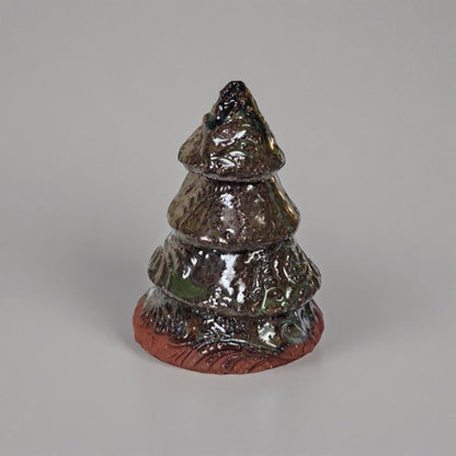 Evergreen Ceramic Christmas Tree Figurine – Whispering Holiday Presence, 6–8 cm by Red Raven Pottery