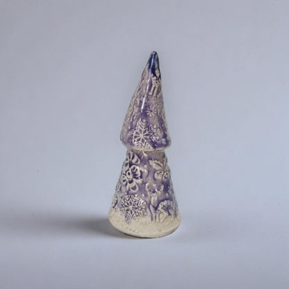 Evergreen Ceramic Christmas Tree Figurine – Whispering Holiday Presence, 6–8 cm by Red Raven Pottery