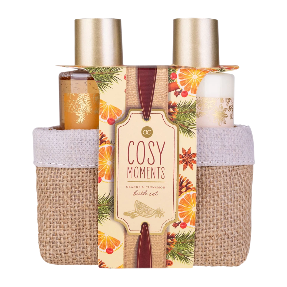 Eco Ritual Wellness Set – Orange Cinnamon Bodycare Kit in Jute Gift Pouch