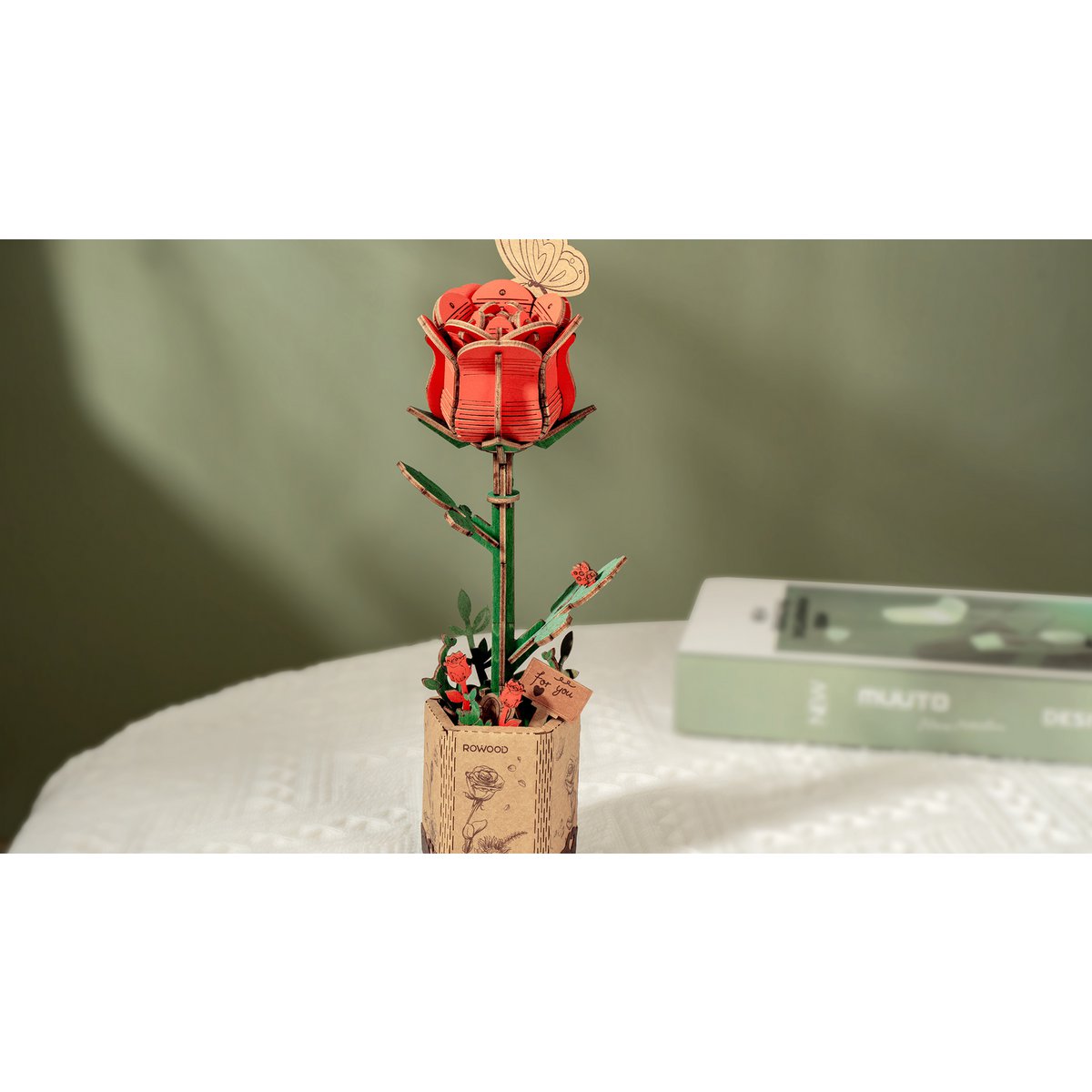 DIY Houten modelbouw Bloem Red Rose