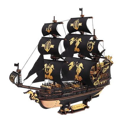 Seahorse Barque DIY Wooden Ship Model – Gothic Baroque Warship, 603 pieces by Robotime