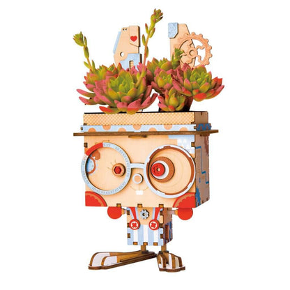 Moon-Burrow DIY Planter – Cheerful Bunny Succulent Pot, 66 Pieces by Robotime