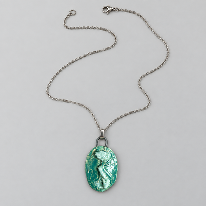 Feline Familiar Handmade Ceramic Necklace – Cat Spirit Pendant, 3.5 × 2.5 × 0.5 cm by Red Raven Pottery