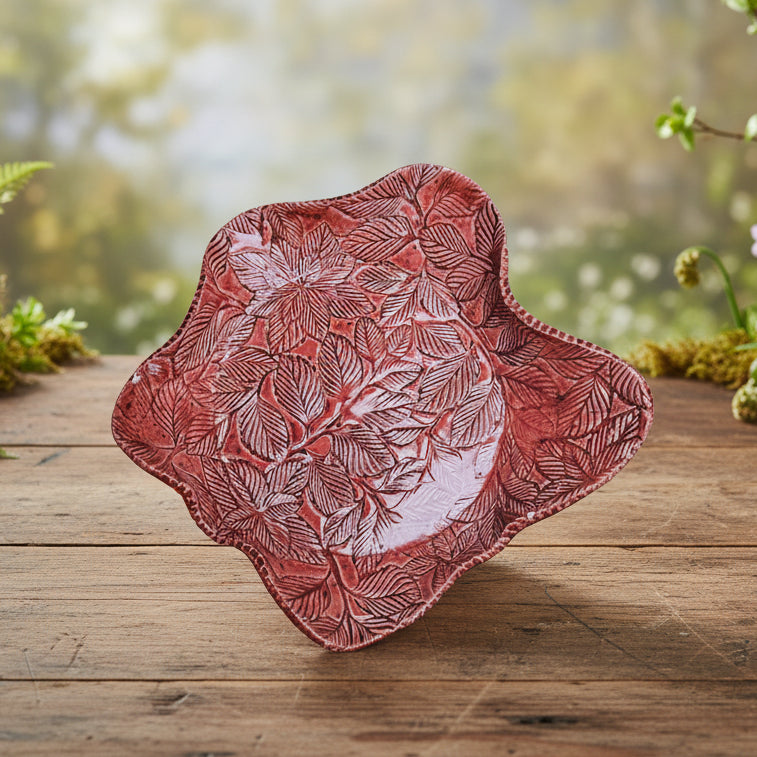 Fiery Grove Ceramic Bowl – Ember of a Burning Canopy, Ø28×4 cm by Red Raven Pottery