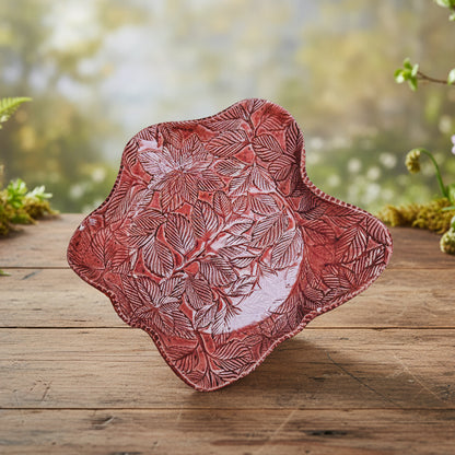 Fiery Grove Ceramic Bowl – Ember of a Burning Canopy, Ø28×4 cm by Red Raven Pottery