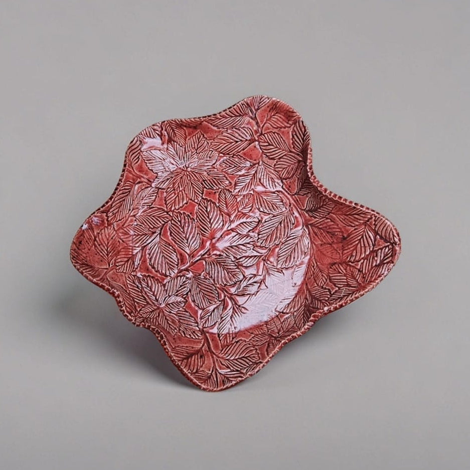 Fiery Grove Ceramic Bowl – Ember of a Burning Canopy, Ø28×4 cm by Red Raven Pottery