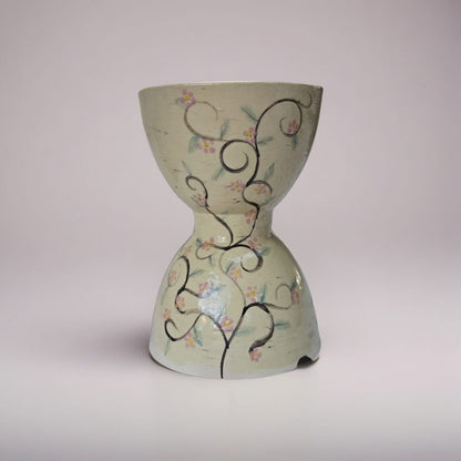 Floral Hearth Ceramic Planter – Quiet Bloomed Presence, Ø12×17 cm by Red Raven Pottery