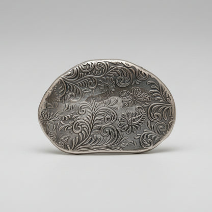Floral Reverie Ceramic Trinket Dish – Quiet Transformation in Clay, Ø9×1.5 cm by Red Raven Pottery