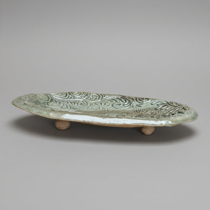 Floral Reverie Ceramic Trinket Dish – Quiet Transformation in Clay, Ø9×1.5 cm by Red Raven Pottery