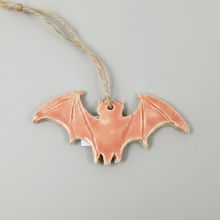 Flying Bat Ceramic Talisman – Threshold Marker Charm, 7.5×4 cm by Red Raven Pottery