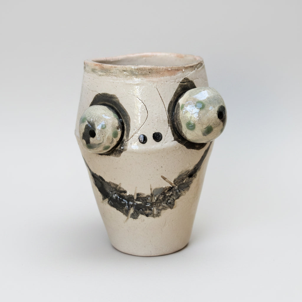 Frankenpot Ceramic Planter – Monstrous Home for Little Greens, Ø5 × 8 cm by Red Raven Pottery