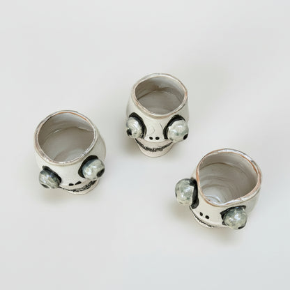 Frankenpot Ceramic Planter – Monstrous Home for Little Greens, Ø5 × 8 cm by Red Raven Pottery