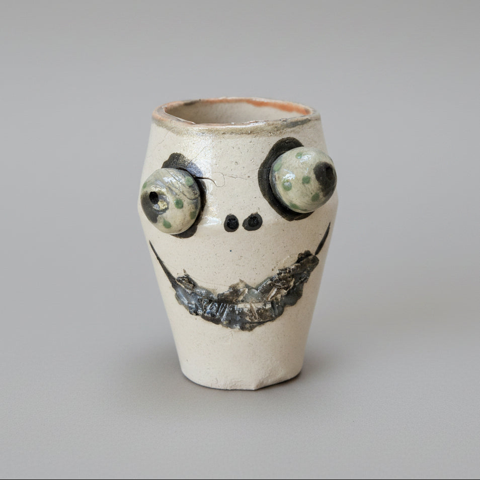Frankenpot Ceramic Planter – Monstrous Home for Little Greens, Ø5 × 8 cm by Red Raven Pottery