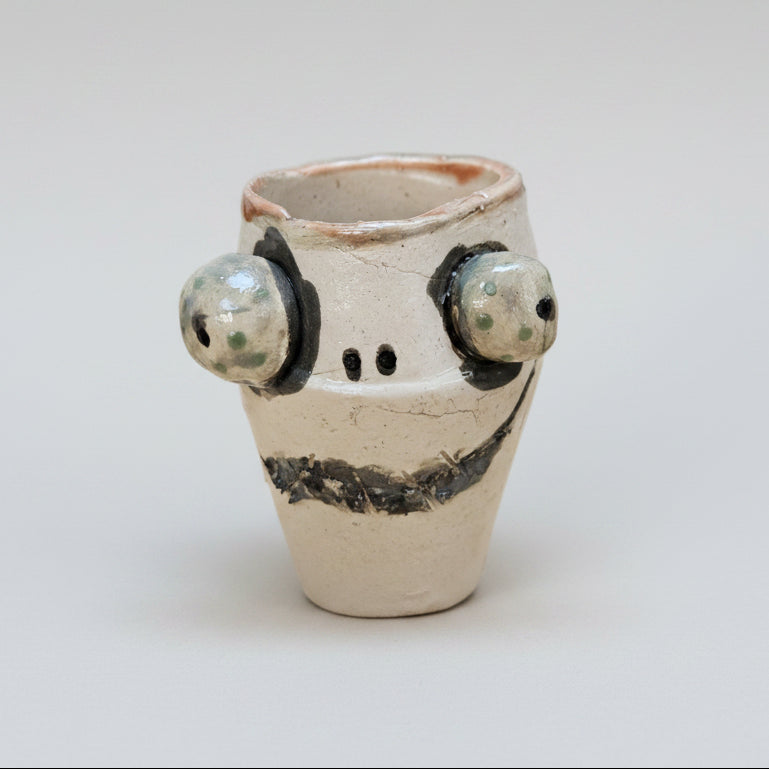 Frankenpot Ceramic Planter – Monstrous Home for Little Greens, Ø5 × 8 cm by Red Raven Pottery