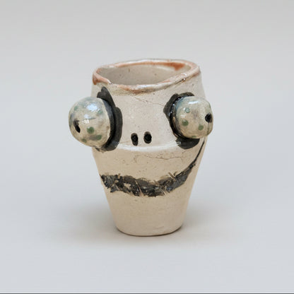 Frankenpot Ceramic Planter – Monstrous Home for Little Greens, Ø5 × 8 cm by Red Raven Pottery