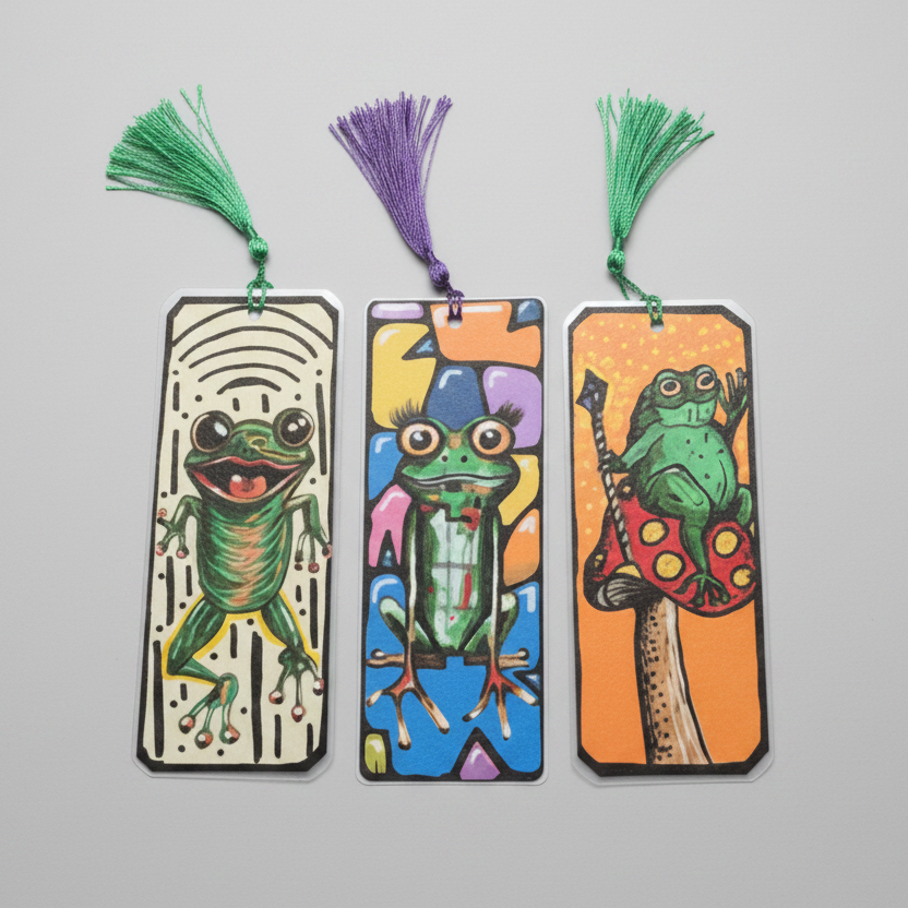 Frog Tales Illustrated Bookmark – Pondside Reading Companion, 18 cm by Hook & Hex