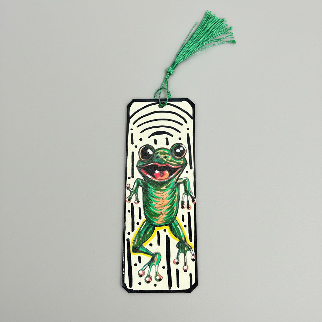 Frog Tales Illustrated Bookmark – Pondside Reading Companion, 18 cm by Hook & Hex