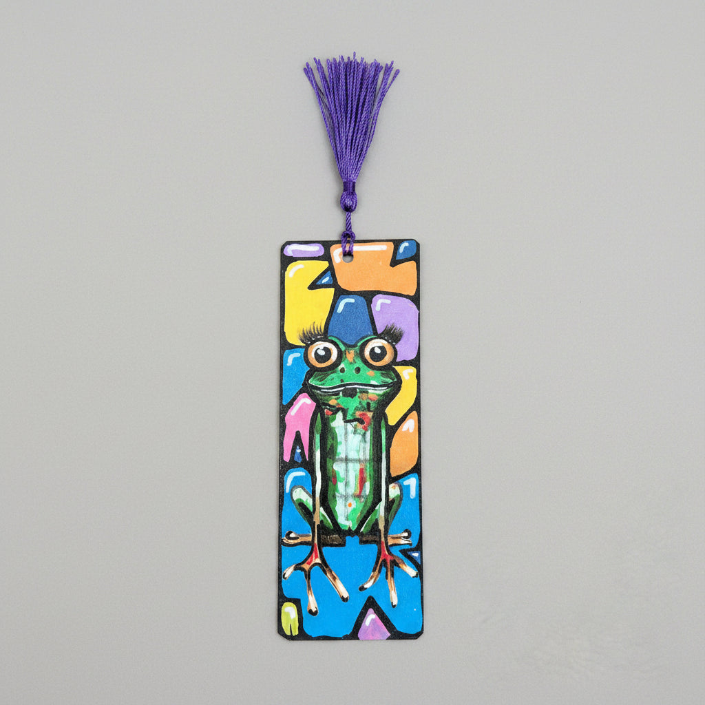 Frog Tales Illustrated Bookmark – Pondside Reading Companion, 18 cm by Hook & Hex