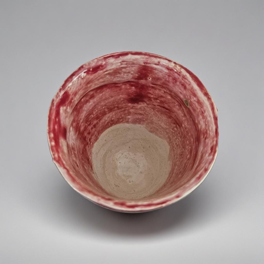 Fuck Me Ceramic Espresso Cup – Bold Statement in Raspberry Glaze, Ø7×7 cm by Red Raven Pottery