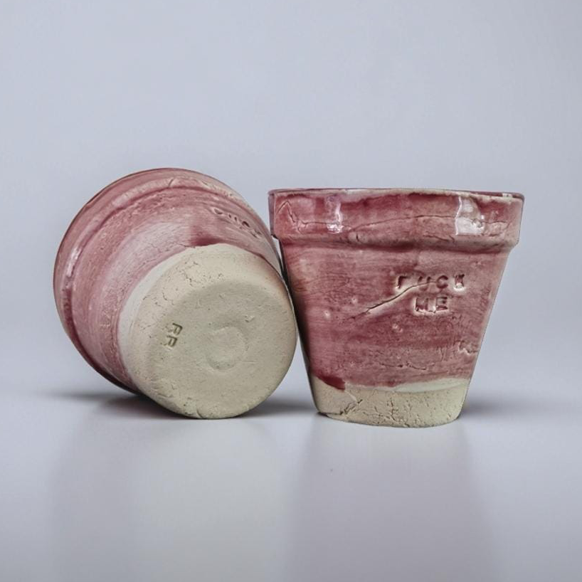 Fuck Me Ceramic Espresso Cup – Bold Statement in Raspberry Glaze, Ø7×7 cm by Red Raven Pottery