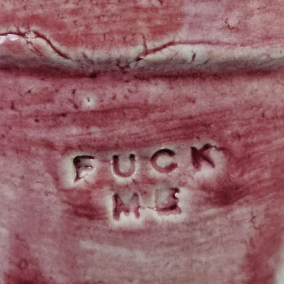 Fuck Me Ceramic Espresso Cup – Bold Statement in Raspberry Glaze, Ø7×7 cm by Red Raven Pottery