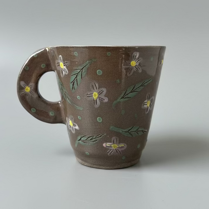 Garden Witchery Ceramic Mugs – Botanical Speckle Drinkware, Ø8.7 × 9 cm & Ø8.7 × 11 cm by Red Raven Pottery