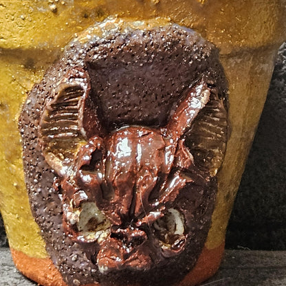 Gloaming Bat Ceramic Coffee Mug – Intuition’s Quiet Vessel, Ø8.5×7.5 cm by Red Raven Pottery