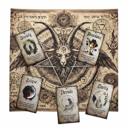 Goat Sigil Altar Cloth – Arcane Protection For Rituals, 75×75 cm