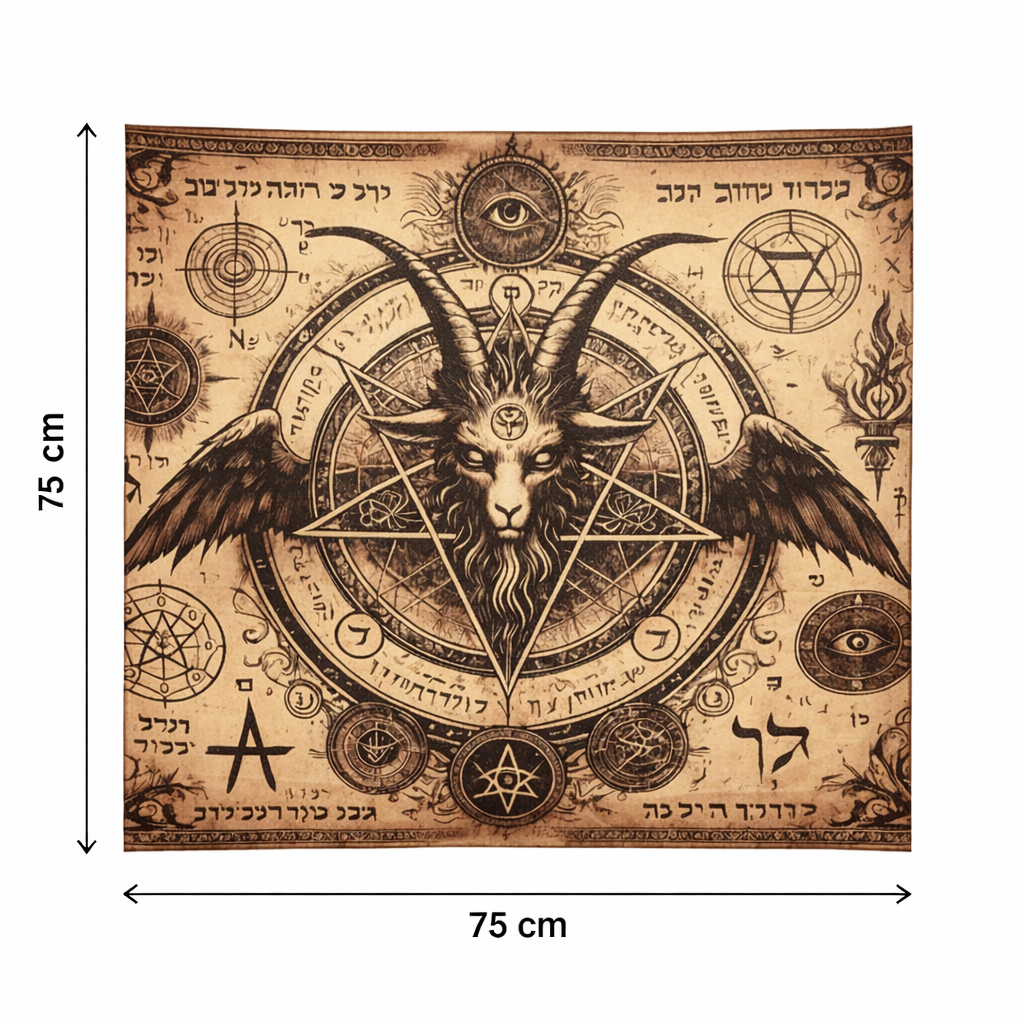 Goat Sigil Altar Cloth – Arcane Protection For Rituals, 75×75 cm