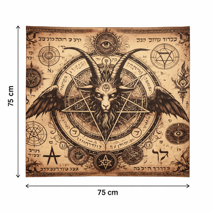 Goat Sigil Altar Cloth – Arcane Protection For Rituals, 75×75 cm