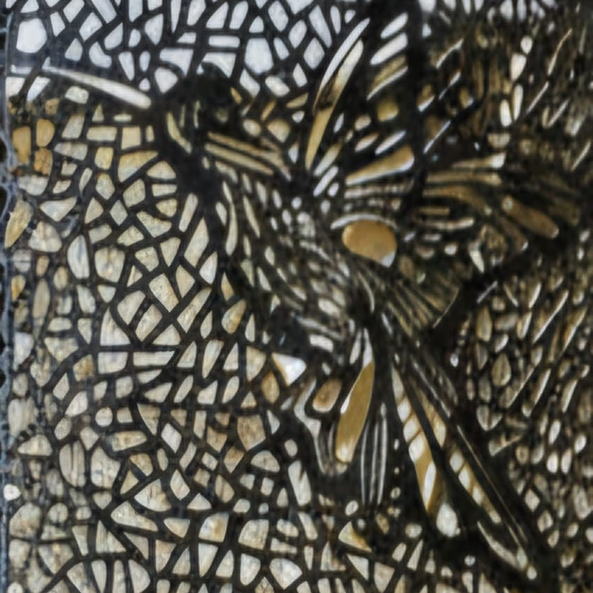 Gothic Bloom Ceramic Lamp – Nocturne Flight Illumination, Ø 13 × 23 cm by Red Raven Pottery