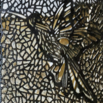 Gothic Bloom Ceramic Lamp – Nocturne Flight Illumination, Ø 13 × 23 cm by Red Raven Pottery