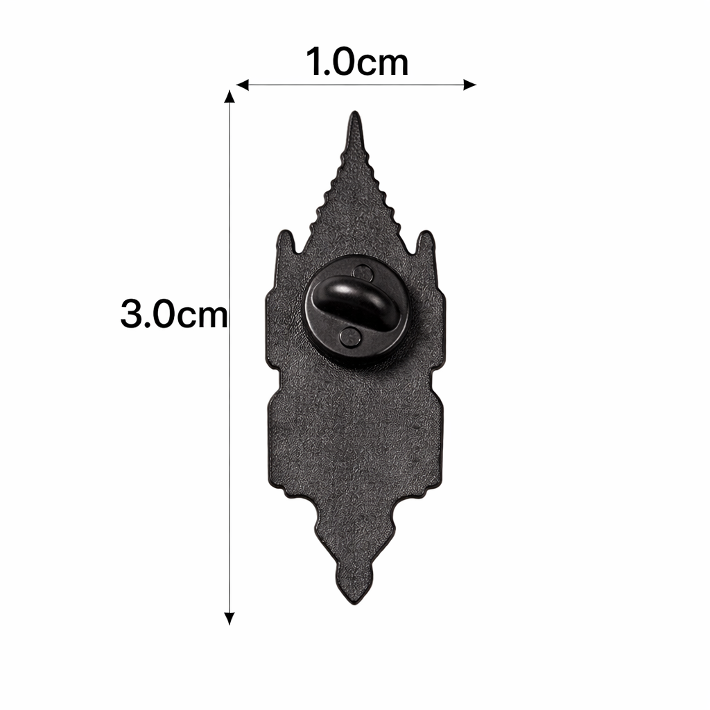 Gothic Cathedral Lapel Pin – Sacred Structure Metal Badge, 1.0×3.0 cm