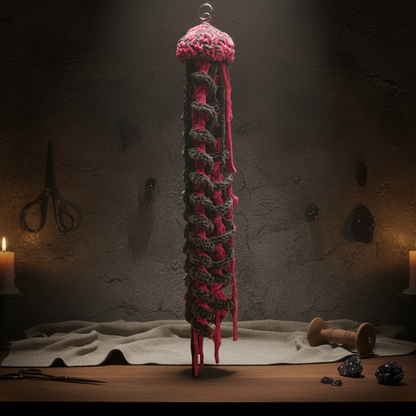 Gothic Jellyfish Crochet Hanging – Witchfire Drift for Curious Corners, 40 cm by Hook & Hex