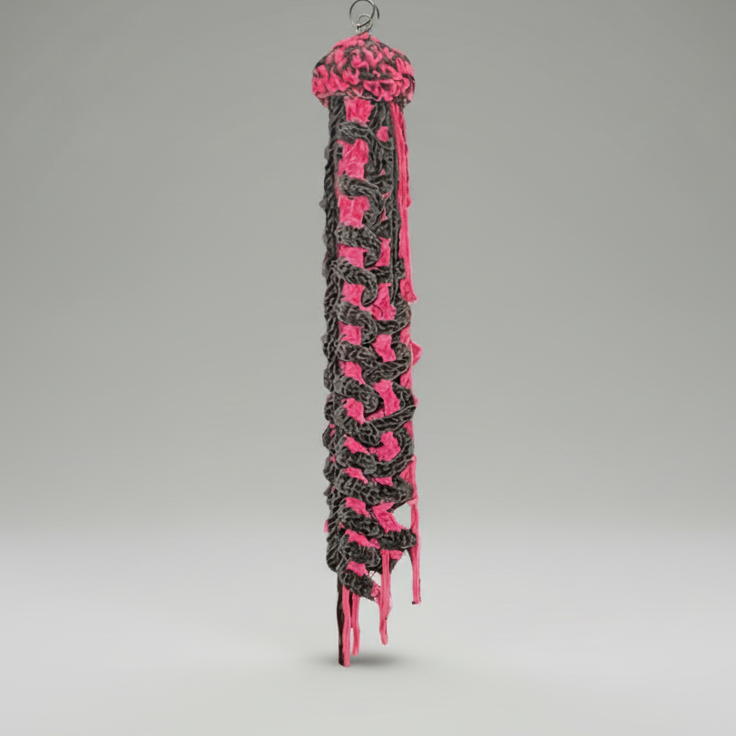 Gothic Jellyfish Crochet Hanging – Witchfire Drift for Curious Corners, 40 cm by Hook & Hex