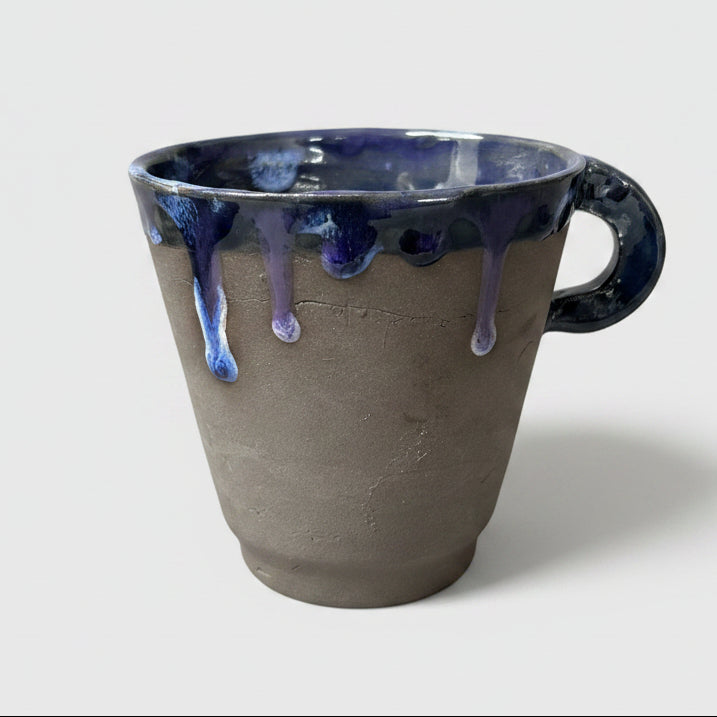 Gothic Moth Ceramic Mug – Nightbound Ritual Cup, Ø8.5×8.5 cm by Red Raven Pottery