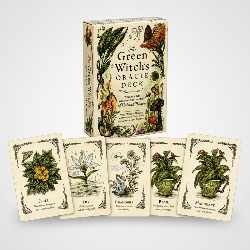 Green Witch Oracle Deck – Natural Magic & Earth Wisdom, 50 cards, 10×7 cm