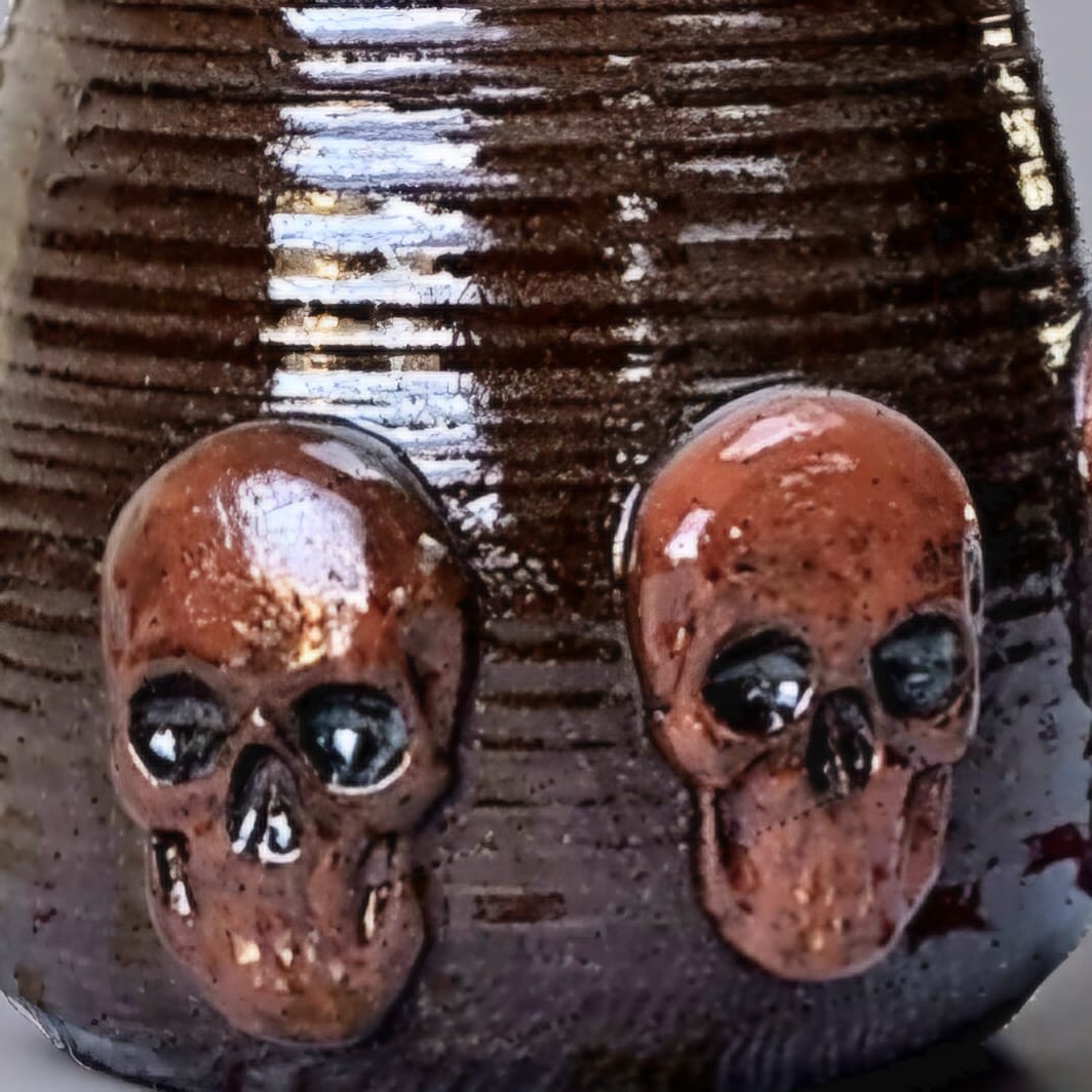 Grim Decanter Ceramic Carafe – Dark Potion Vessel, Ø9×18 cm by Red Raven Pottery