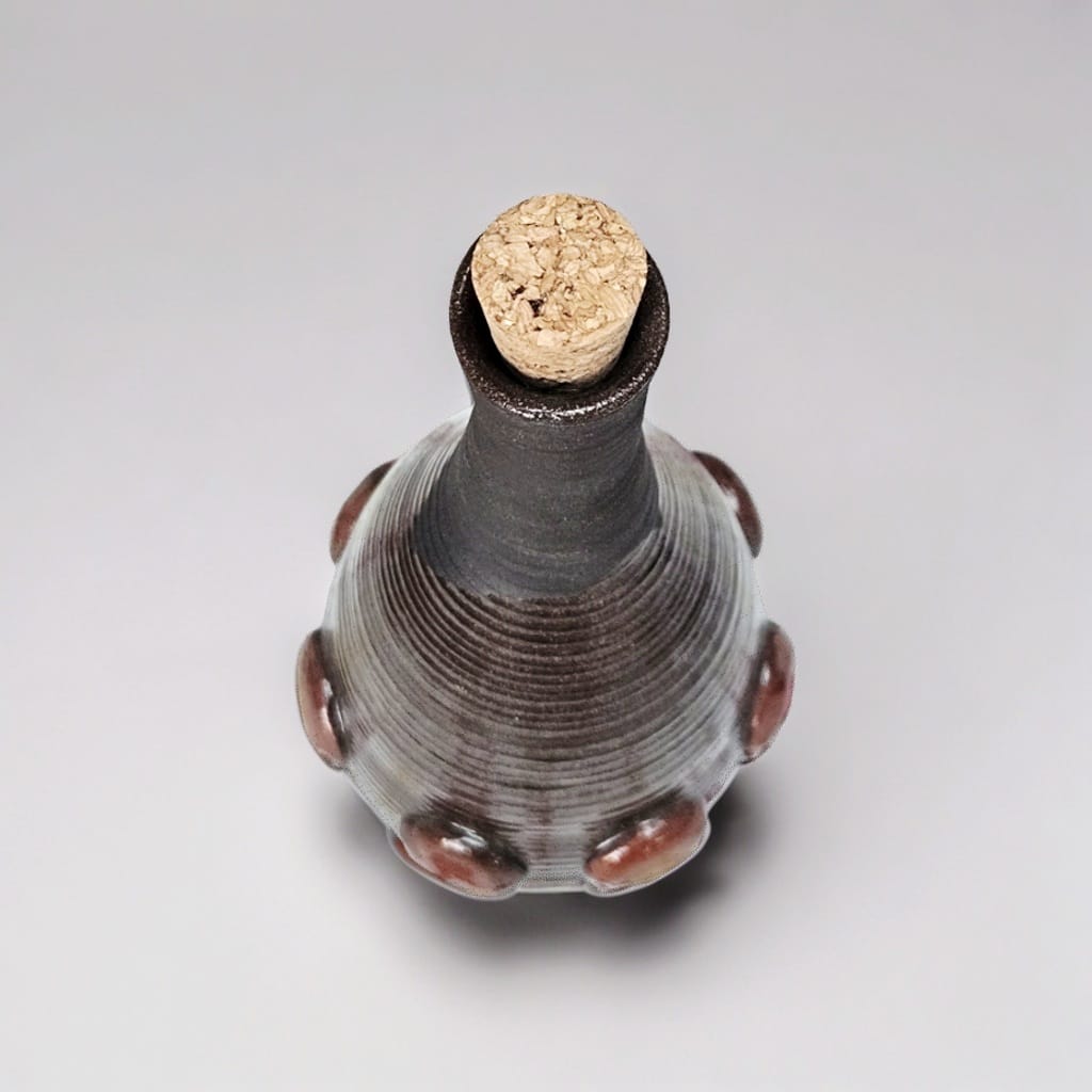 Grim Decanter Ceramic Carafe – Dark Potion Vessel, Ø9×18 cm by Red Raven Pottery