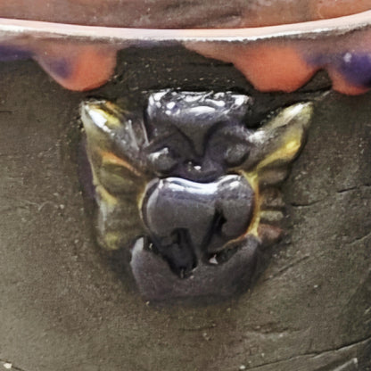 Guardian Raccoon Ceramic Mini Planters – Winged Duo For Liveliness, Ø6.5×5.5 cm by Red Raven Pottery