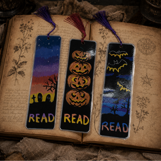 Halloween Nights Illustrated Bookmark – Spooky Reading Companion, 18 cm by Hook & Hex