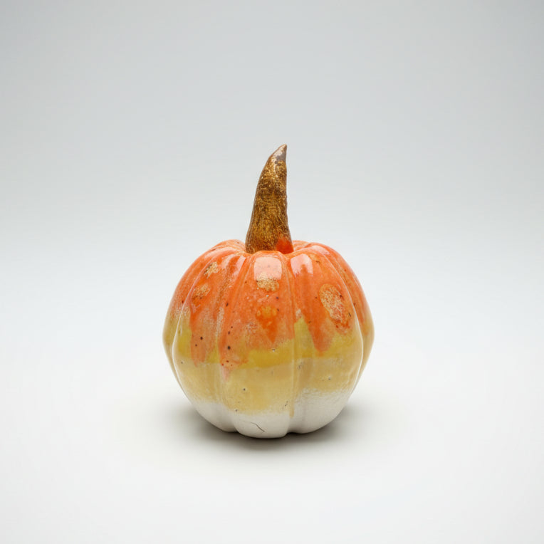 Harvest Shades Handmade Ceramic Pumpkin Figurine – Autumn Decoration, Various Designs by Red Raven Pottery