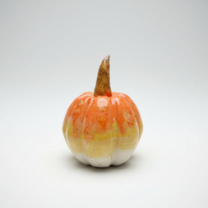 Harvest Shades Handmade Ceramic Pumpkin Figurine – Autumn Decoration, Various Designs by Red Raven Pottery