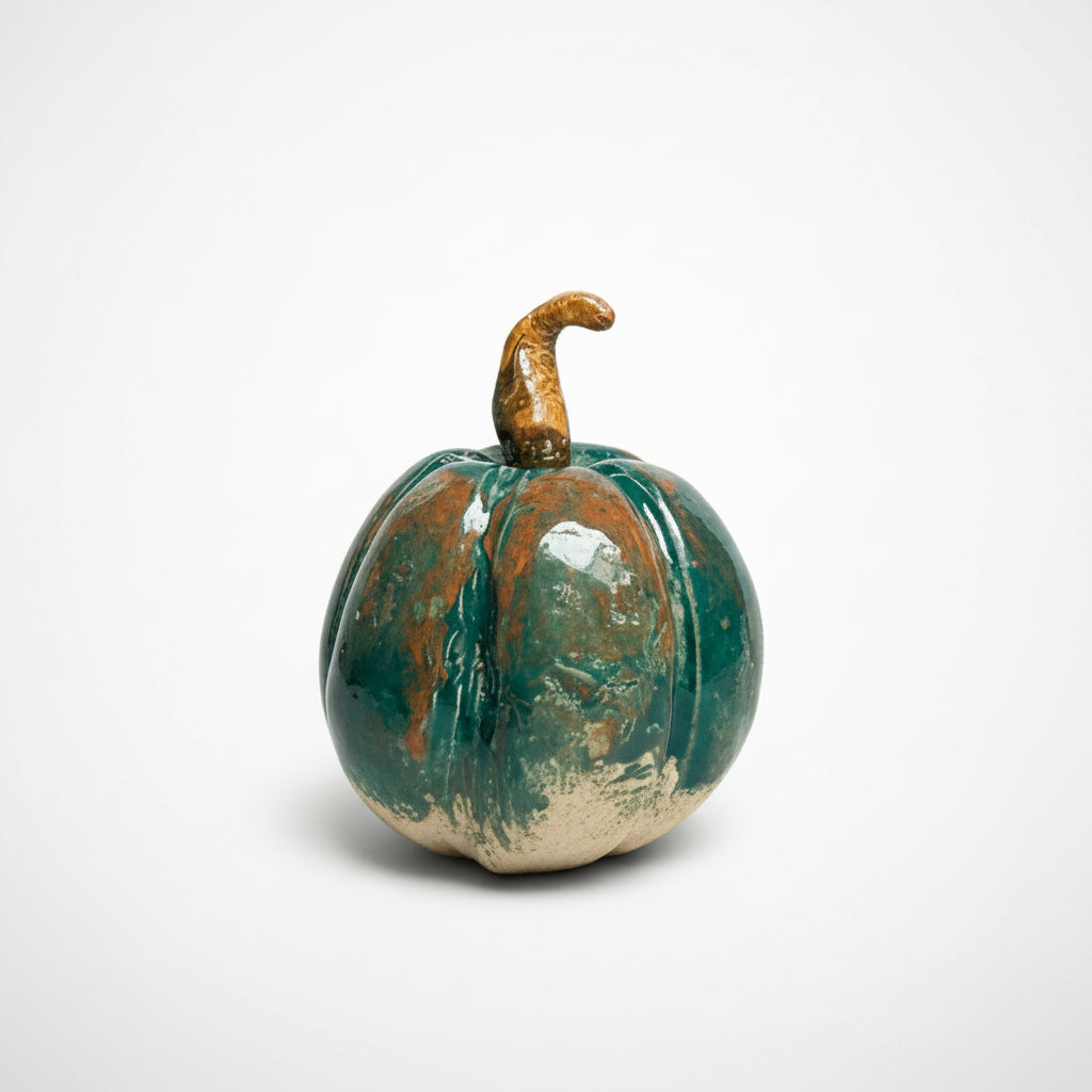 Harvest Shades Ceramic Pumpkin Figurine – Autumn Decoration, Various Designs