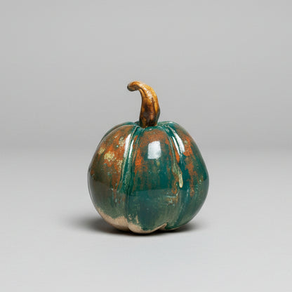Harvest Shades Handmade Ceramic Pumpkin Figurine – Autumn Decoration, Various Designs by Red Raven Pottery