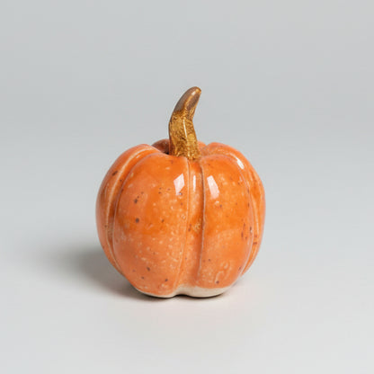 Harvest Shades Handmade Ceramic Pumpkin Figurine – Autumn Decoration, Various Designs by Red Raven Pottery