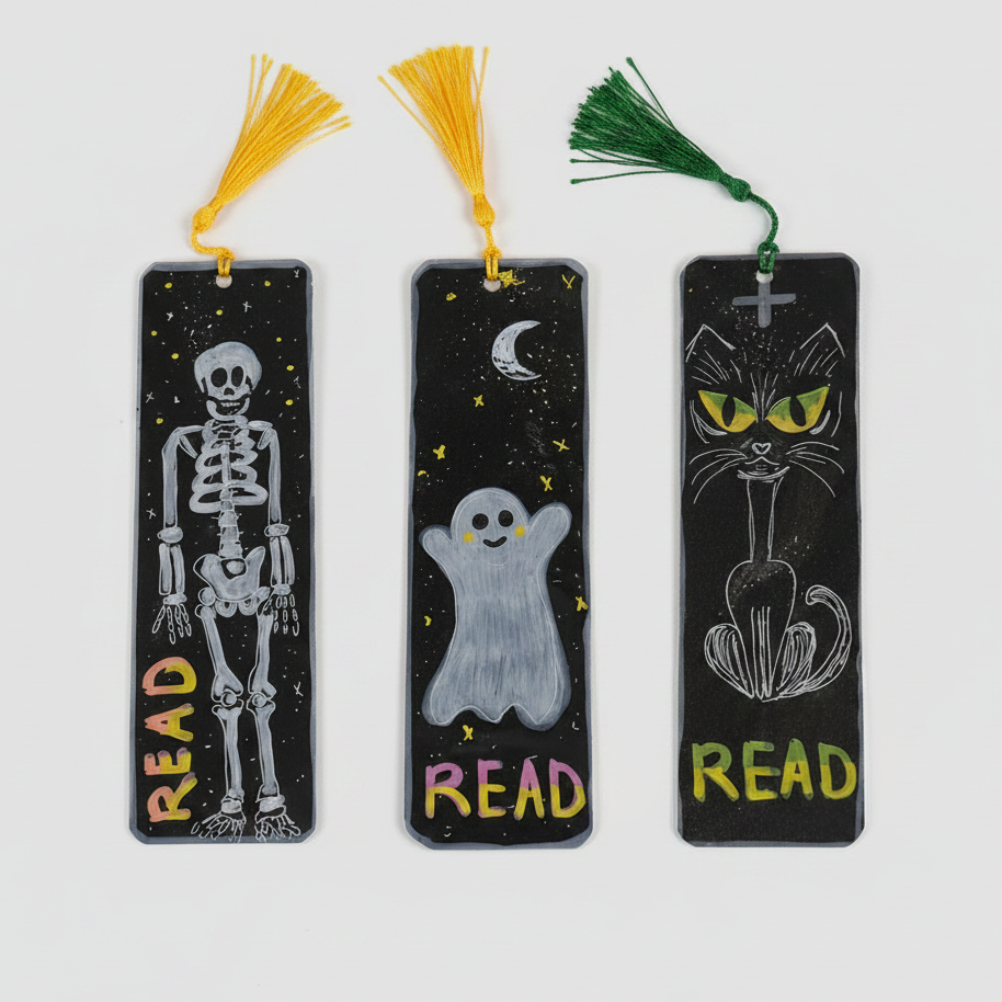 Haunted Companions Illustrated Bookmark – Halloween Reading Companion, 18 cm by Hook & Hex
